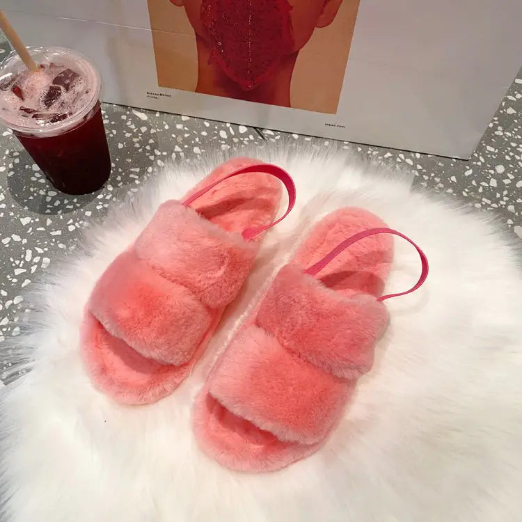Women’s Cozy Flat Fuzzy Indoor Sandals
