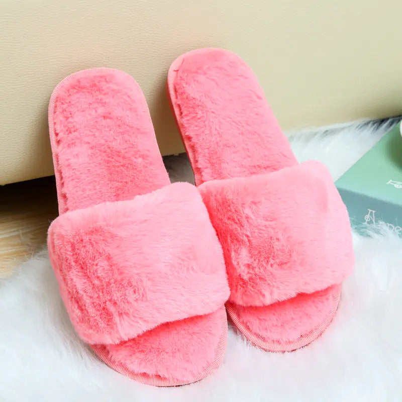 Comfy Soft-Bottom Plush House Slippers