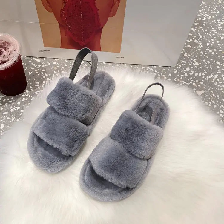 Women’s Cozy Flat Fuzzy Indoor Sandals
