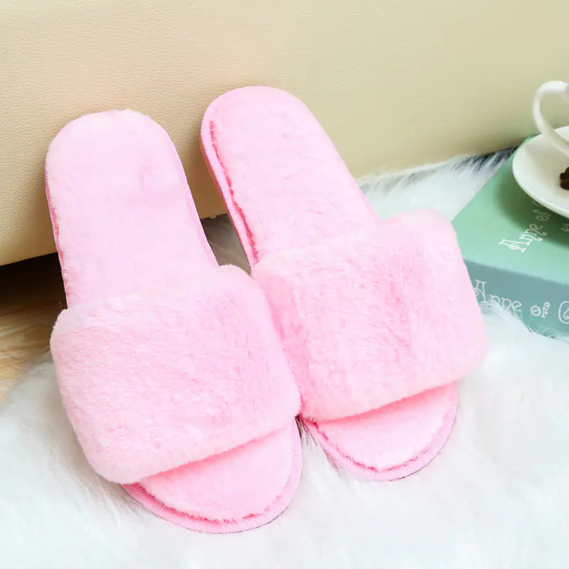 Comfy Soft-Bottom Plush House Slippers