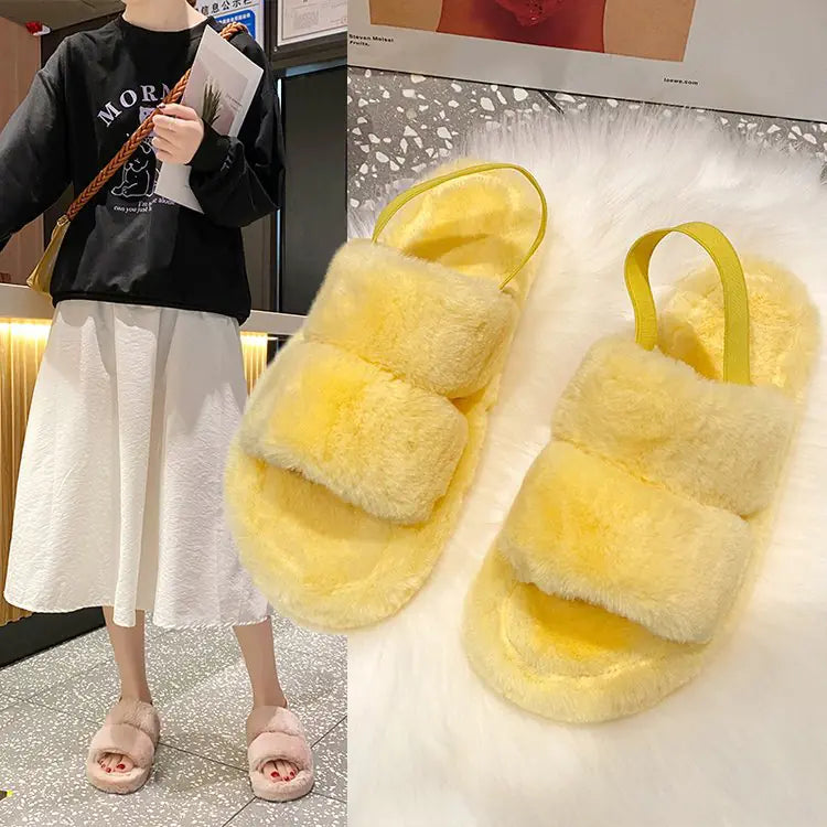 Women’s Cozy Flat Fuzzy Indoor Sandals