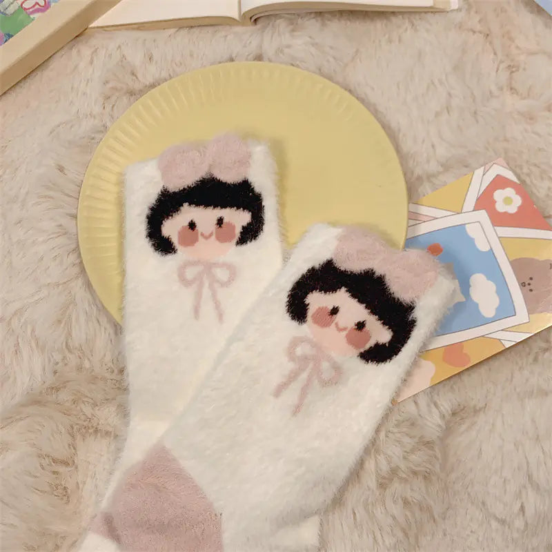 Cozy Angora Socks – Thick, Soft & Warm for Women