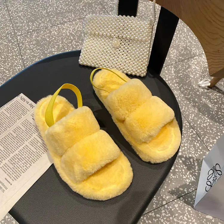 Women’s Cozy Flat Fuzzy Indoor Sandals