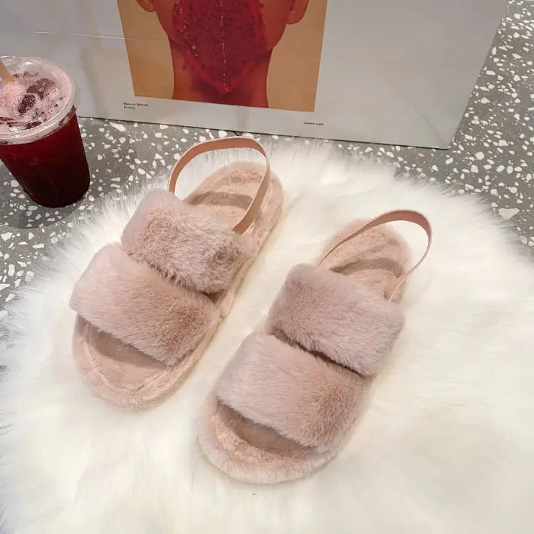 Women’s Cozy Flat Fuzzy Indoor Sandals