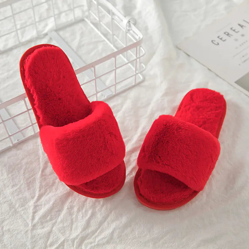 Comfy Soft-Bottom Plush House Slippers
