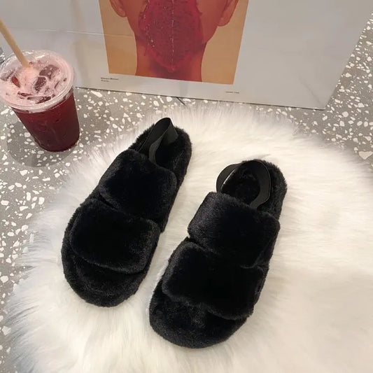 Women’s Cozy Flat Fuzzy Indoor Sandals